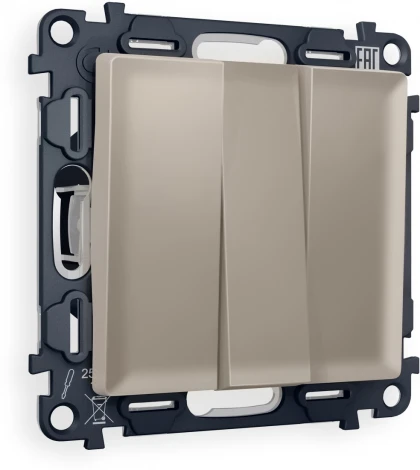 Комплект механизма Ambrella Volt 3-клавишного выключателя ALFA MA365010 Серо-бежевый матовый QUANT