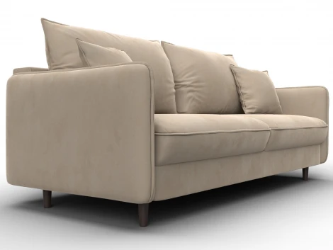 Диван прямой Лига-064 НПБ (ДСП/Дерево/Велюр/Бежевый) Лига Диванов 134775