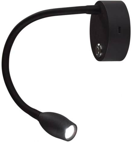 Спот на гибкой ножке беспроводной с аккумулятором Lumion Yuto 6541/3WL черный LED 3W 3000-7000K 000 220V (выключатель)