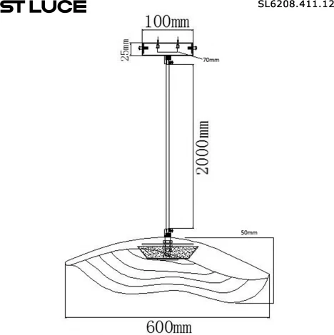 Подвесной светильник ST Luce Oasis SL6208.411.12 Черный/Черный, Оранжевый LED 1*12W 3000K (220V, на проводе, круглые)