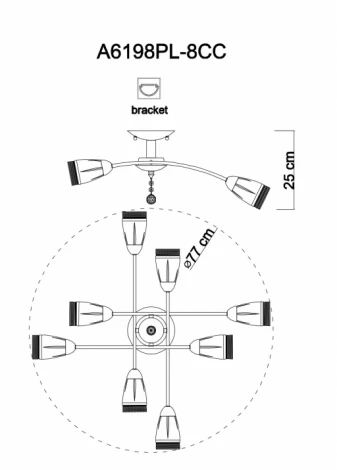 Потолочная люстра Arte Lamp Giulia A6198PL-8CC