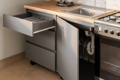 Готовая кухня БТС Асти 1,6м, Графит