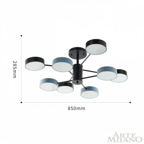 Потолочная люстра на штанге Arte Milano Ferrara 250906/8B Bk/Gr (LED, 220V, круглые)