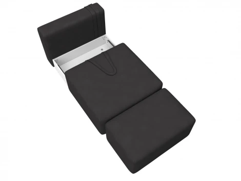 Модули диван и пуф Лига-060 НПБ (ЛДСП,Брус,Фанера,Замша/Коричневый) Лига Диванов 129599