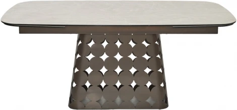 Стол M-City MAGNUS 180 TL-102 Бежевый мрамор, испанская керамика / Шоколадное золото каркас