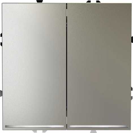 Проходной переключатель двухклавишный с подсветкой (шелк) Voltum S70 VLS020404