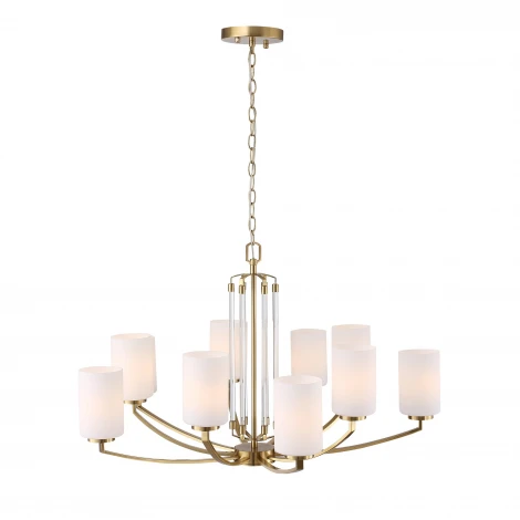 Подвесная люстра ST Luce SL1403.303.10 Опал Латунь/Прозрачный E27*10 40W