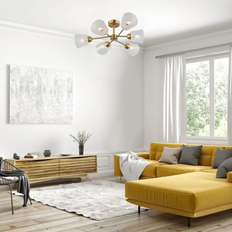 Потолочная люстра на штанге Escada Amarant 1104/6P E14*60W Brass