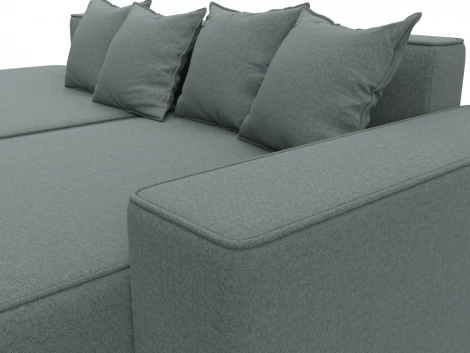 Диван угловой Лига-079 угол правый (ДСП/Пластик/Рогожка/Серый) Лига Диванов 129813