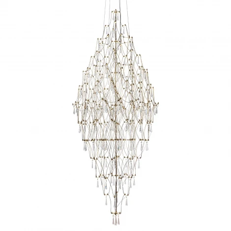 Подвесная люстра светодиодная хрустальная с пультом с регулировкой цветовой температуры Modelux ML.7826.800P GD