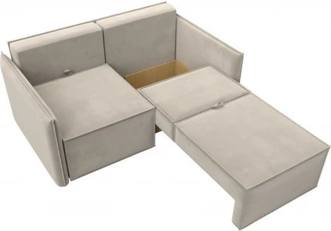 Диван прямой Либерти мини (Бежевый/Микровельвет) Лига Диванов арт.121900