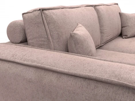 Диван прямой Лига-081 НПБ (ДСП/Пластик/Велюр/Бежевый) Лига Диванов 134135