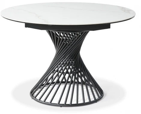 Стол обеденный IST-CASA раскладной Рондо MC22126DT, 120(180)х120х76 см, белый мрамор