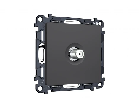 Комплект механизма ТВ-розетки SAT встраиваемый (графит мягкое касание) Ambrella Volt QUANT MA913050