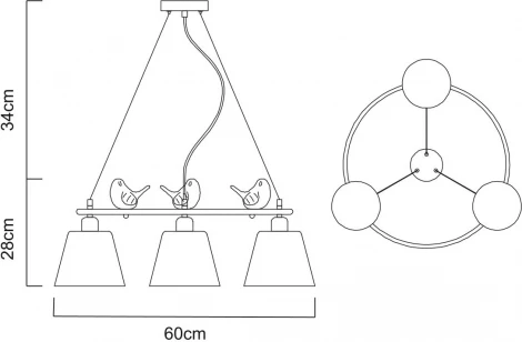 Подвесная люстра Arte Lamp Passero A4289LM-3WH (220V, на тросе, птички)
