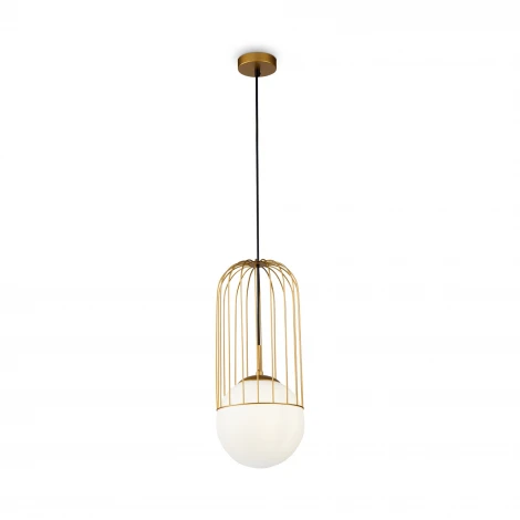 Подвесной светильник Maytoni Telford P363PL-01G (220V, на проводе, шар, клетка)