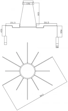 Подвесной светильник Wireflow Led Black Suspension Lam 13 By ImperiumLoft Suspension01 (220V, на проводе, паук)