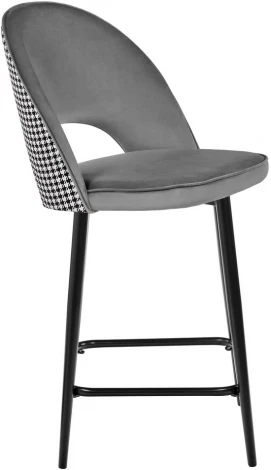 Стул Bradex Home полубарный Leo темно-серый с жаккардом, с поворотным механизмом (RF 0269)