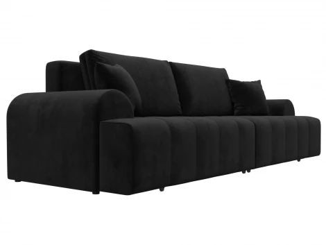 Диван прямой Лига-080 (ДСП/Пластик/Велюр/Черный) Лига Диванов 131119
