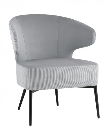 Кресло Stool Group лаунж Royal Stripes велюр серый УТ000036776
