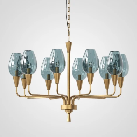 Подвесная дизайнерская люстра Viola 10 синий ImperiumLoft Viola01 (102199-26) (220V, на цепи)