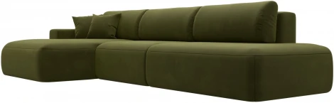 Диван угловой Лига-036 НПБ Модерн Лонг левый угол (Зеленый/Микровельвет) Лига Диванов арт.121419L