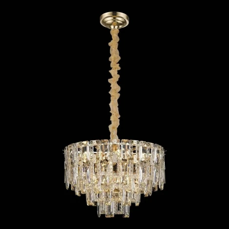 Подвесная люстра каскадная Wertmark Liliana WE108.09.303 (220V, хрусталь, на цепи)