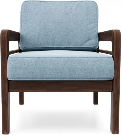Кресло Arsko Бергер орех рогожка голубая