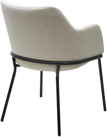 Стул M-City АЛИСТЕР, цвет RAIN 1 молочный велюр / черный каркас