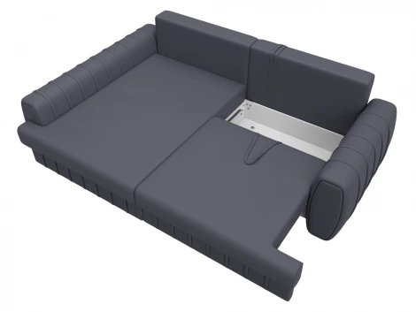 Диван угловой Лига-057 НПБ угол левый (ЛДСП,Брус,Фанера/Пластик/Экокожа/Серый) Лига Диванов 130035L