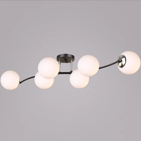 Потолочная люстра на штанге Reluce 02318-0.3-06 BK+CH (220V, шар)