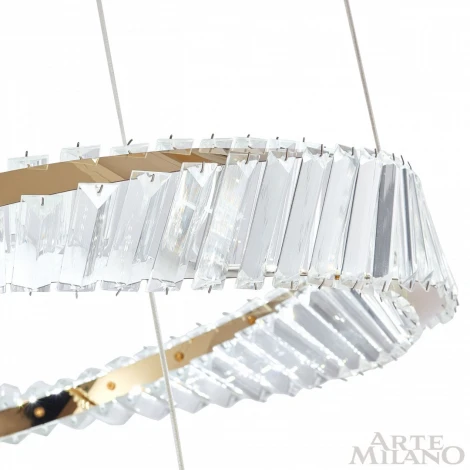 Подвесной светильник ярусный Arte Milano Venezia 318311/D600-D400 GD (регулировка яркости, LED, 220V, хрусталь, пульт управления, на тросе)