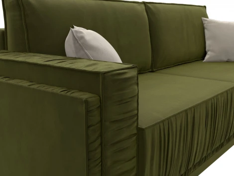 Диван прямой Лига-044 (Зеленый,Бежевый/Микровельвет) Лига Диванов арт.122259