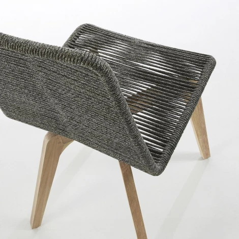 Стул уличный La Forma (ex Julia Grup) Glendon (Серый/ Веревка,Эвкалипт,Сталь)