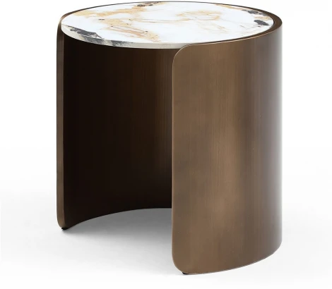 Стол журнальный ESF ET3095CL (D45) белая керамика /бронзовый/Керамика,Металл