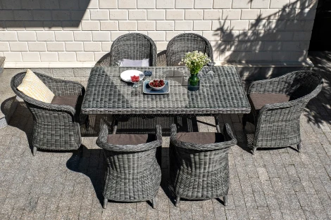 "Эспрессо" обеденная группа плетеная, цвет графит 4SIS арт.УТ-00002205