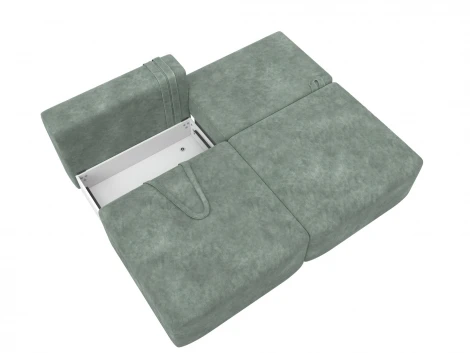 Диван прямой модульный Лига-060 НПБ (ЛДСП,Брус,Фанера/Пластик/Велюр/Зеленый) Лига Диванов 129471