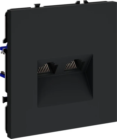 Розетка двойная Ethernet RJ-45 (графит) Voltum S70 VLS060207