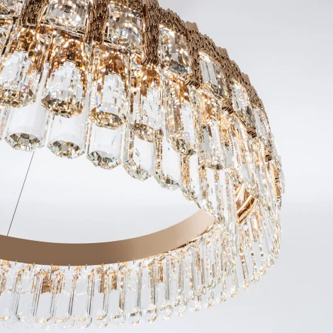 Подвесная люстра светодиодная хрустальная с регулировкой цветовой температуры Modelux ML.830.800 GD