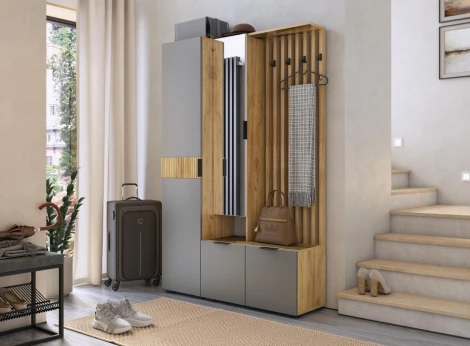 Шкаф Woodville Бери 40 дуб крафт золотой / графит 551892