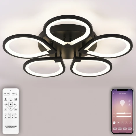 Потолочная светодиодная люстра с пультом и управлением смартфоном 120W Singl INNOVATION STYLE 83042 BLACK Natali Kovaltseva