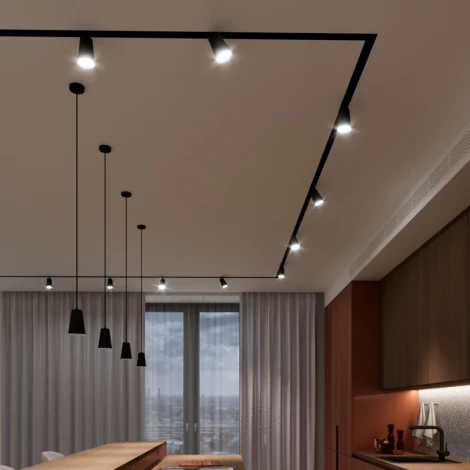 Трековый светильник однофазный Wolta WTL-GU10/11B под лампу GU10 Черный CONO