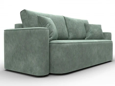 Диван прямой Лига-118 НПБ (ДСП,ЛДСП,Брус,Фанера,Велюр/Зеленый) Лига Диванов 137069