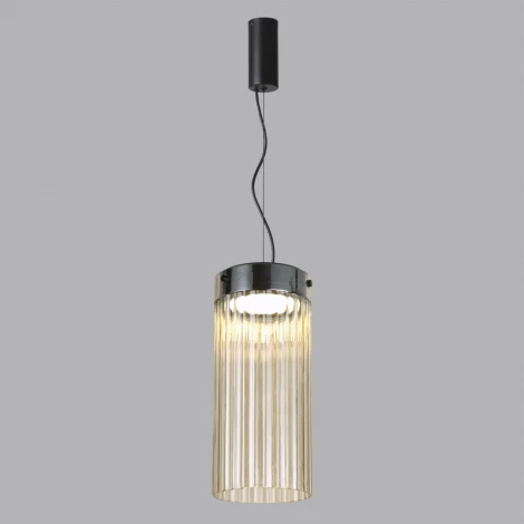 Подвесной светильник каскадный Odeon Light Pillari 5047/10L черный/светл.янтарный/металл/стекло LED 10W 4000К 1237Лм (220V, на проводе, круглые)