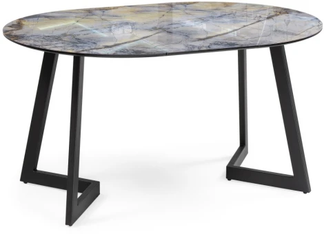 Стеклянный стол Woodville Алингсос 100(140)х100х76 магеллан / черный 532385