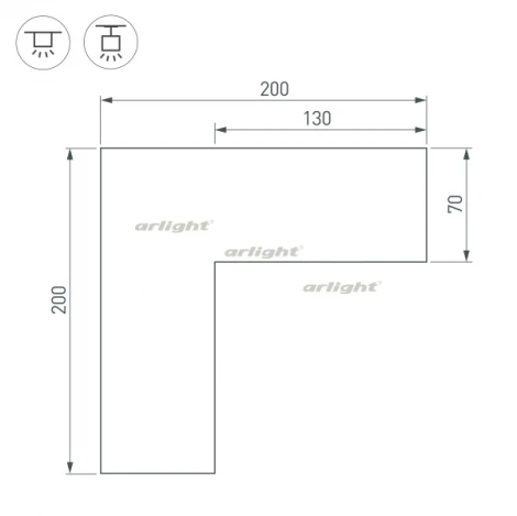 Угол SL-LINE-6070 внутренний (Металл) 030139 Arlight