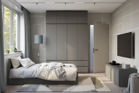 Тумба БТС под телевизор Симпл ТБ-19, графит