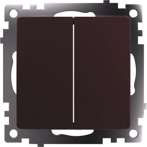 Переключатель двухклавишный (коричневый) Stekker Катрин 49170