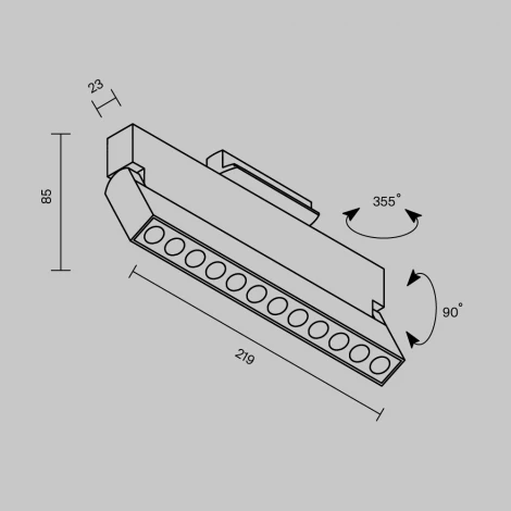 Трековый светильник Downlight однофазный 12W 220V Maytoni Points Rot TR224-1-12WCCT-M-B (LED)
