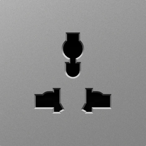 Накладка для розетки мультистандарт, со шторками 16A 250 В~, сталь Donel A07 DE11637